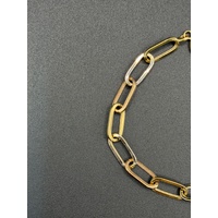 Ladies 14ct Yellow Gold Paperclip Link Bracelet 