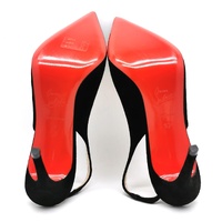 Christian Louboutin Kate Sling 85 Veau Velours Black Heels Size 37