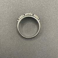 Ladies 18ct White Gold Blue Sapphire & Diamond Ring