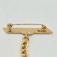 Gold Mark Nurse Fob Watch 5567205 Gold Tone Quartz Date Pulsations with Chain