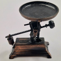Antique Metal Balance Scale Pencil Sharpener Vintage Desktop Collectible Miniature