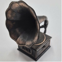 Antique Metal Gramophone Pencil Sharpener Vintage Desk Collectible Retro Office Decor
