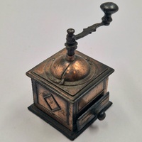Antique Metal Pencil Sharpener Coffee Grinder Style Miniature Collectible Desk Decor