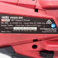 Ozito PXC PXIDS-300 18V Cordless Impact Driver with 3.0Ah Battery