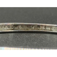 Ladies 925 Sterling Silver Gemstone Hinged Bangle