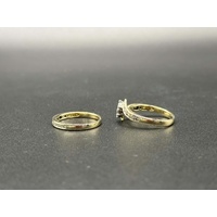Ladies 9ct Yellow Gold Diamond Bridal Ring Set Ring