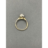 Ladies 9ct Yellow Gold Diamond Cluster Ring