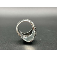 Mens 925 Sterling Silver Red Stone Skull Ring