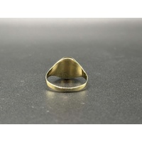 Mens 9ct Yellow Gold Black Gemstone Ring