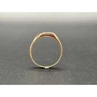 Mens 9ct Yellow Gold Diamond Signet Ring