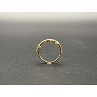 Ladies 9ct Yellow Gold Twist Pattern Diamond Ring