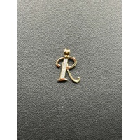 Unisex 9ct Yellow Gold Letter Initial R Pendant
