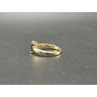 Ladies 9ct Yellow Gold Blue Gemstone Ring