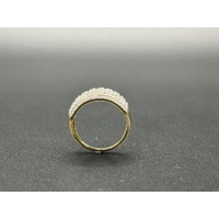 Ladies 9ct Yellow Gold Diamond Cluster Ring