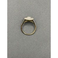 Ladies 9ct Yellow Gold Diamond Cluster Ring