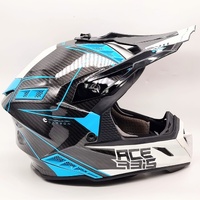 Acerbis Steel Carbon Motocross Helmet Blue White Offroad Dirt Bike XL
