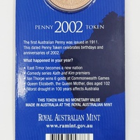 Royal Australian Mint 2002 Penny Token Coin Collectible Medallion Souvenir