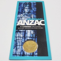 Royal Australian Mint 2015 ANZAC $1 C Mintmark Uncirculated Coin