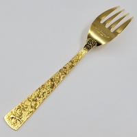 Vintage Cellini Romanesque Golden Japan 50 Piece Cutlery Set 1960s Floral Case