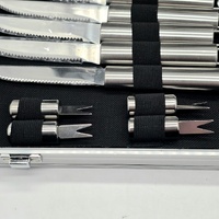 30pc Stainless Steel BBQ Grill Tool Set Utensils Kit Silver Hard Case