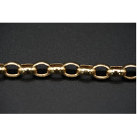 Ladies 9ct Yellow Gold Oval Belcher Link Bracelet