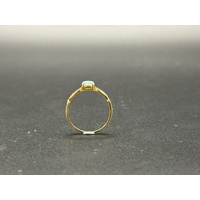 Ladies 18ct Yellow Gold White Opal Ring