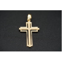  Unisex 9ct Yellow Gold Religious Cross Pendant