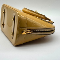 Louis Vuitton Alma BB Monogram Vernis Satchel Bag Beige Yellow with Strap