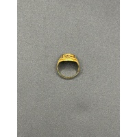 Unisex 22ct Yellow Gold Pattern Ring