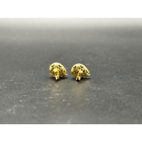 Ladies 9ct Yellow Gold Diamond Cluster Stud Earrings