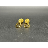 Ladies 21ct Yellow Gold Peanut Design Dangle Earrings