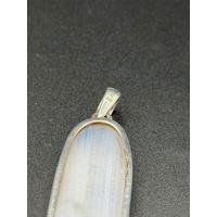 Ladies 925 Sterling Silver Oval Moonstone Pendant