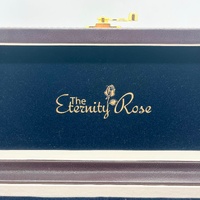 The Eternity Rose Red Glazed 24K Gold Trimmed Natural Rose Gift with Display Box