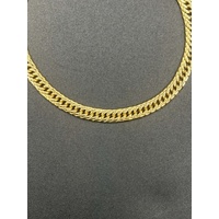 Unisex 18ct Yellow Gold Tight Curb Link Bracelet