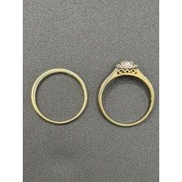 Ladies 9ct Yellow Gold Diamond Bridal Ring Set