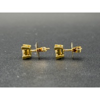 Ladies 18ct Yellow Gold Diamond Cluster Stud Earrings