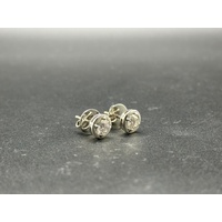 Ladies 18ct White Gold Diamond Stud Earrings