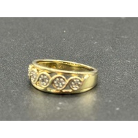 Ladies 9ct Yellow Gold Diamond Cluster Ring
