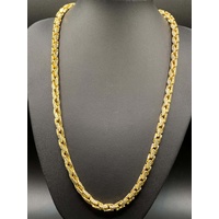 Mens 15ct Yellow Gold Fancy Link Necklace