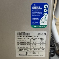 Rinnai Avenger 25 Natural Gas Heater RCE-671TR Portable with Remote
