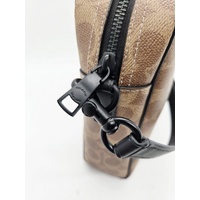 Coach CET69 C2654 Tristan Crossbody Bag 14 Signature Canvas Brown Dust Bag COA