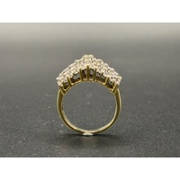 Ladies 9ct Yellow Gold Diamond Cluster Ring
