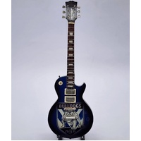 BULLDOGS Miniature Guitar Blue Black Collectible Display Model