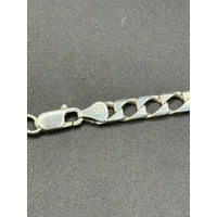 Unisex 925 Sterling Silver Square Curb Link Necklace