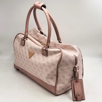 Guess Pink Monogram Duffle Bag Travel Weekender Luggage Carry Strap