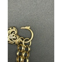 Ladies 9ct Yellow Gold Diamond Heart Locket Round Belcher Link Necklace