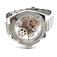 Guess Big Reveal GW0323G1 Mens Silver Stainless Steel Skeleton Watch