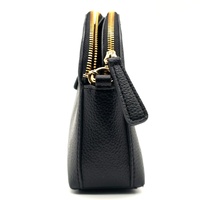 Guess Noelle Double Zip Camera Crossbody Bag Black Gold Hardware