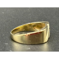 Mens 9ct Yellow Gold Diamond Signet Ring