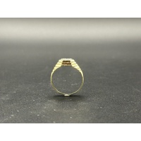 Mens 9ct Yellow Gold Diamond Signet Ring